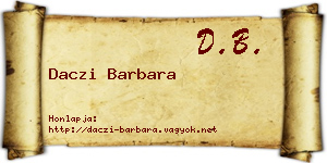 Daczi Barbara névjegykártya